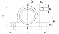 直立式軸承座單元 RASEY30-TV-VA, 塑料軸承座，內(nèi)圈帶平頭螺釘?shù)耐馇蛎媲蜉S承，耐腐蝕設(shè)計(jì)，R密封