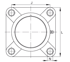 軸承座單元 RCJY35-TV-VA, 四孔塑料軸承座，內(nèi)圈帶平頭螺釘?shù)耐馇蛎媲蜉S承，耐腐蝕設(shè)計(jì)，R 型密封