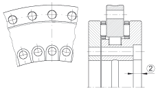 轉(zhuǎn)臺軸承 RTC80, 雙列，用于絲杠安裝