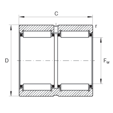 滾針軸承 RNA6910-ZW, 尺寸系列 69，雙列