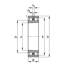 圓柱滾子軸承 NN3044-AS-K-M-SP, 根據(jù) DIN 5412-4 標(biāo)準(zhǔn)的主要尺寸, 非定位軸承, 雙列，帶錐孔，錐度 1:12 ，可分離, 帶保持架，減小的徑向內(nèi)部游隙，限制公差