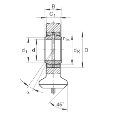 液壓桿端軸承 GK10-DO, 根據(jù) DIN ISO 12 240 標(biāo)準(zhǔn)，帶焊接面，需維護