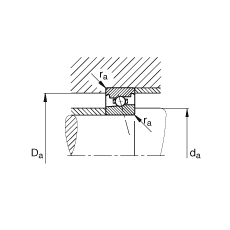 主軸軸承 HS7000-C-T-P4S, 調(diào)節(jié)，成對安裝，接觸角 α = 15°，限制公差