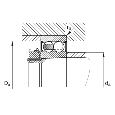 自調(diào)心球軸承 2205-K-2RS-TVH-C3, 根據(jù) DIN 630 標(biāo)準(zhǔn)的主要尺寸, 錐孔，錐度 1:12，兩側(cè)唇密封