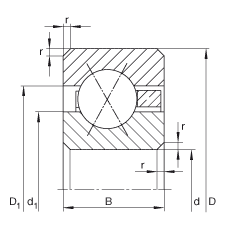 薄截面軸承 CSXG200, 四點接觸球軸承，類型X，運行溫度 -54°C 到 +120°C